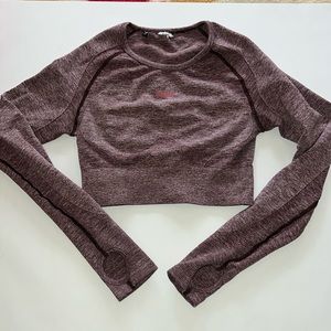 Gym shark crop longsleep shirt open back